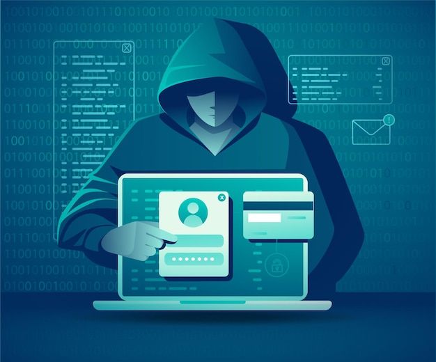 Premium Vector | Hacking phishing and personal data stealing illustration concept vector