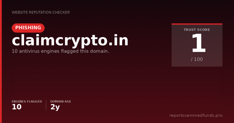 claimcrypto.in — Phishing