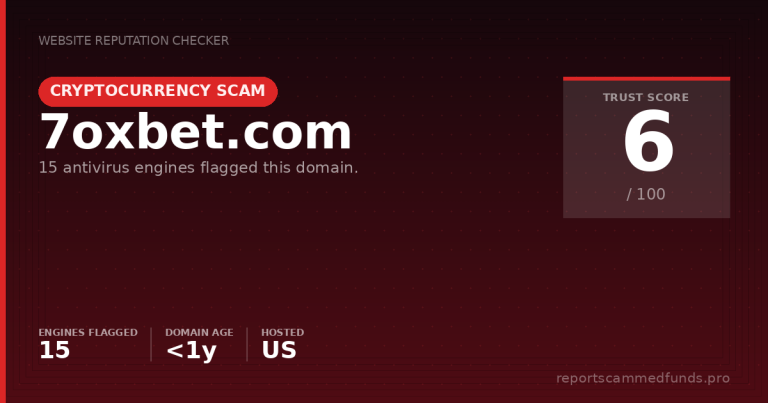 7oxbet.com — Cryptocurrency Scam