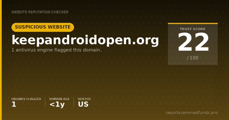 keepandroidopen.org — Suspicious Website